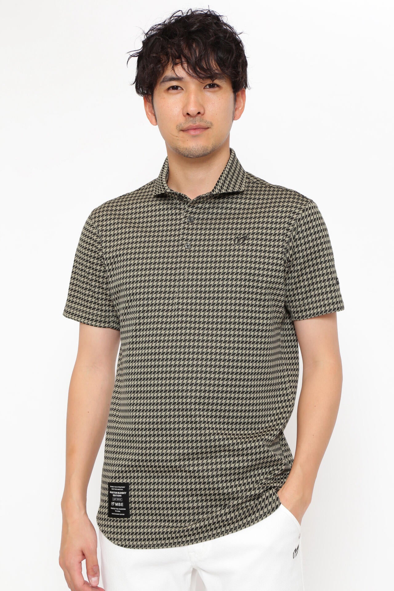 エコペット 千鳥モチーフジャガード 半袖ポロシャツ | MASTER BUNNY