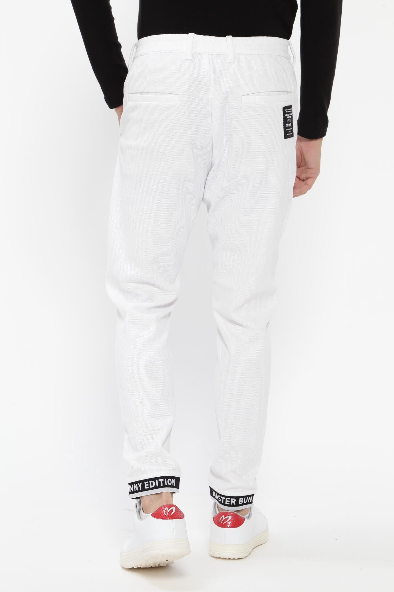 新品 マスターバニー ミルコトーンリンクス 鹿の子ジョガーパンツ(5)L/白 ミコルトーンリサイクルリンクス16G度詰鹿の子カレンダー加工 ジョガー