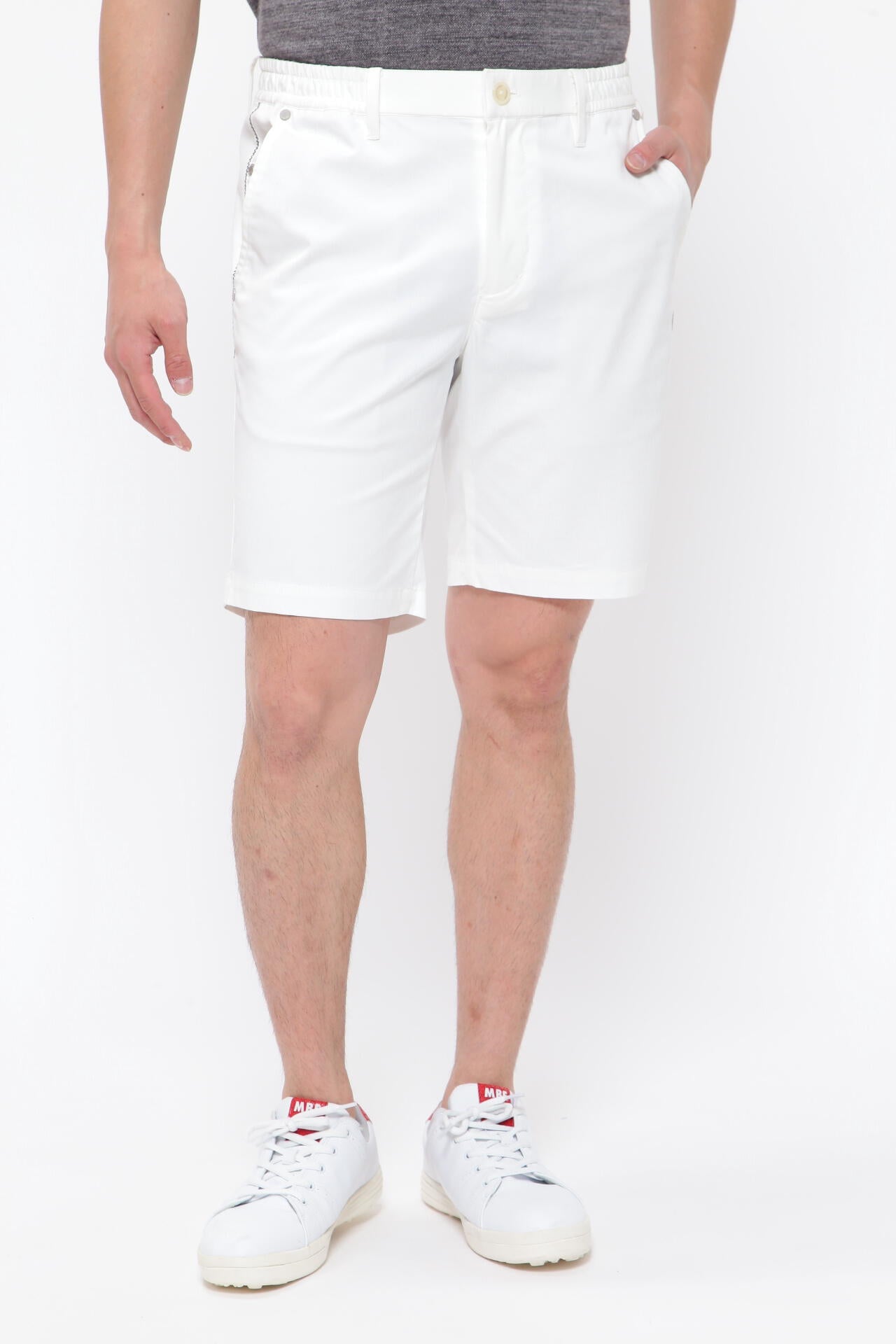 MASTR BUNNY ホワイトショートパンツ コットンポリエステルストレッチツイル ショートパンツ | MASTER BUNNY