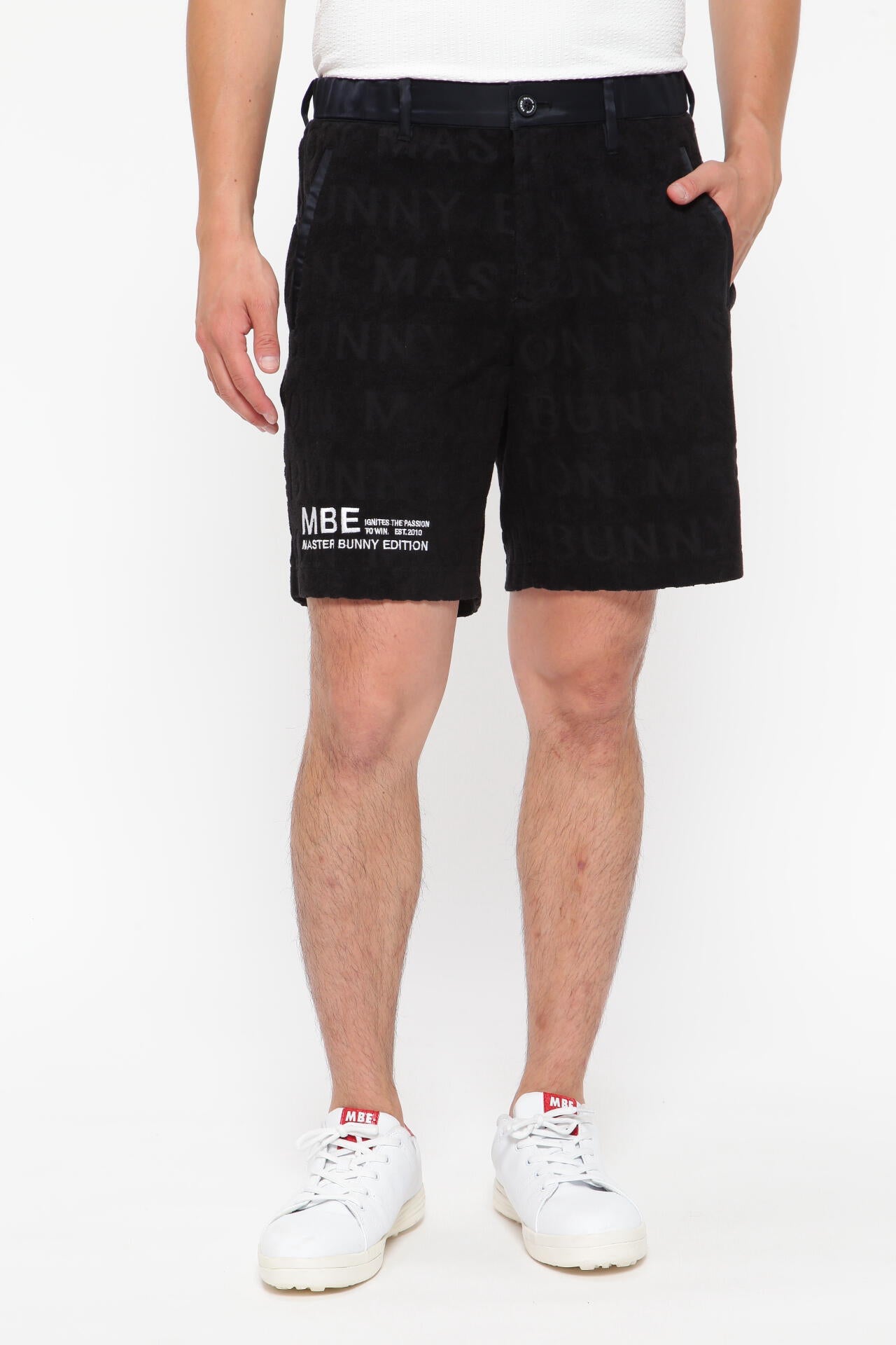 新品　MASTER BUNNY EDITION パイルロゴハーフパンツ　メンズ5 ロゴパイルジャガード ショートパンツ | MASTER BUNNY EDITION