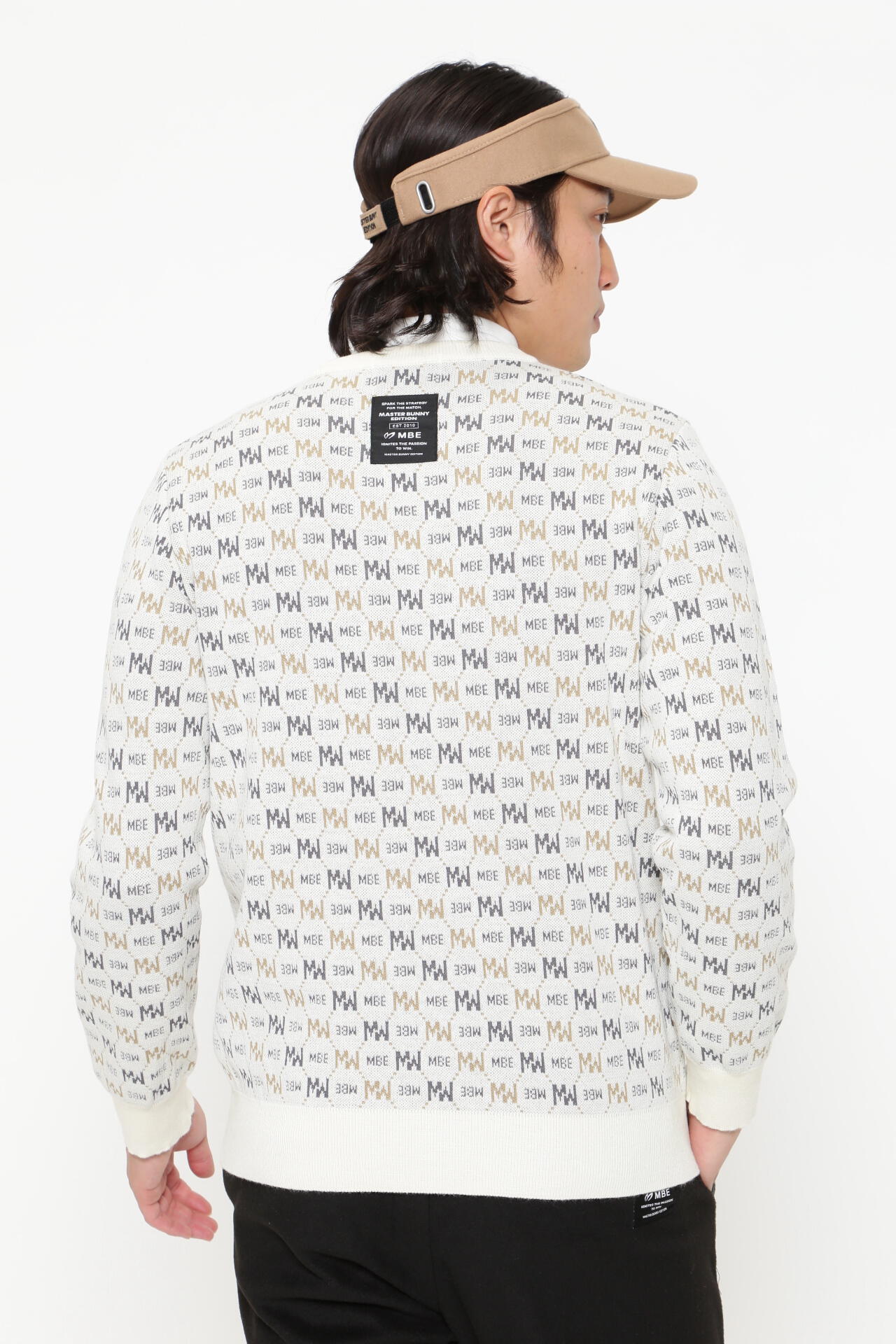 14G 3色Wジャガード クルーネックニットプルオーバー | MASTER BUNNY