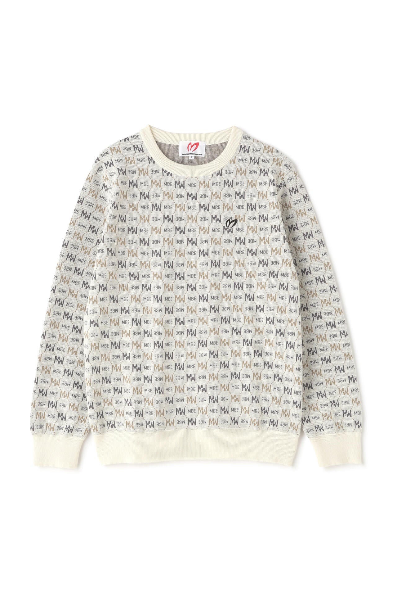 新品 マスターバニー Bugs Bunny 3色Wジャガード ニット(6)LL白 14G 3色Wジャガード クルーネックニットプルオーバー | MASTER BUNNY