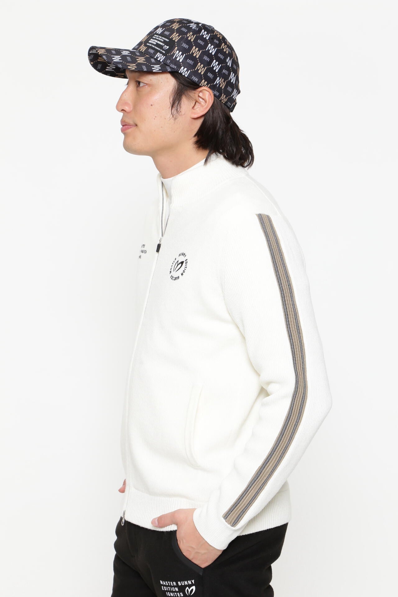 身頃裏地付きフルジップアップニットジャケット | MASTER BUNNY