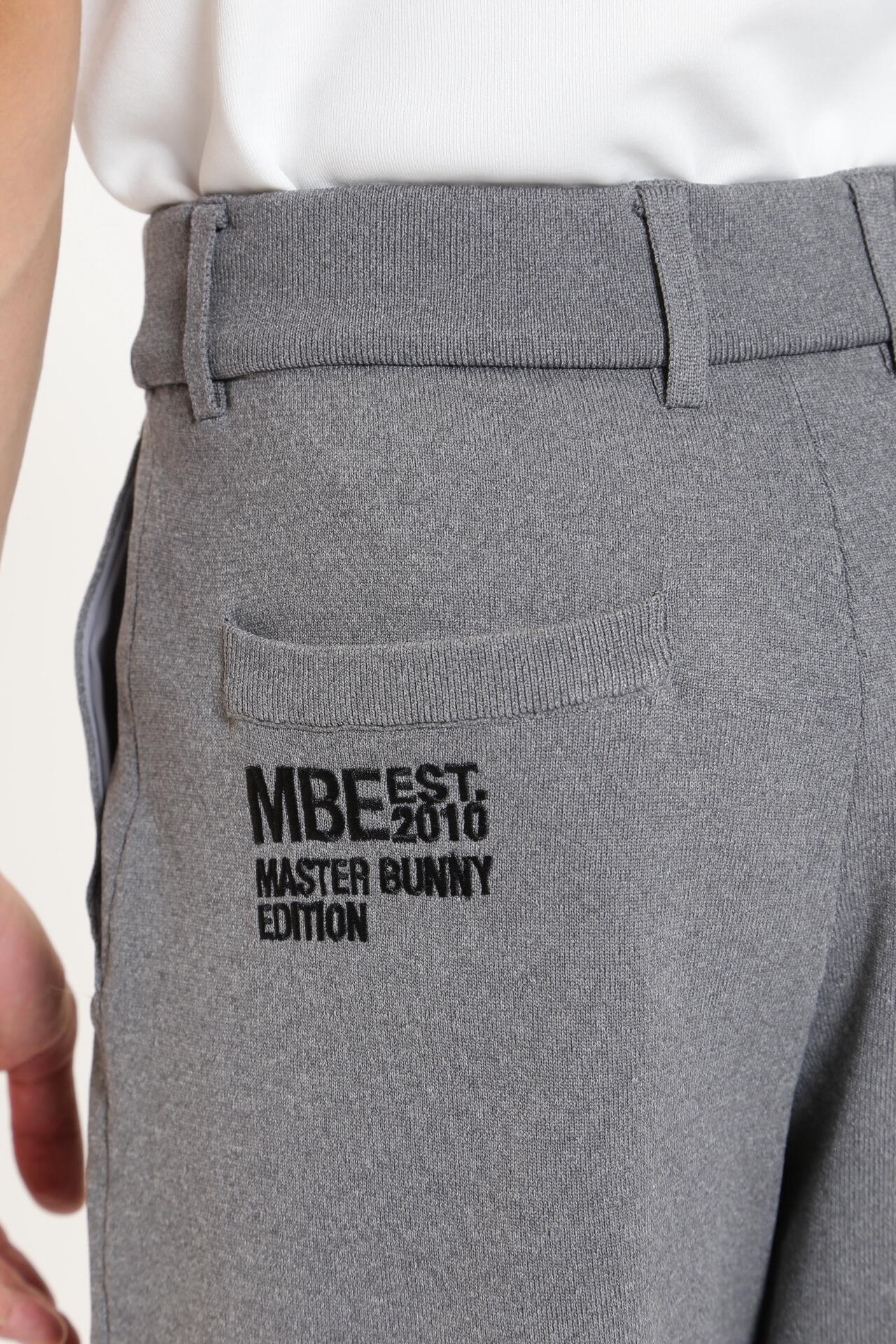 天竺度詰め+ジャガードロゴ スピンドル付きニットパンツ | MASTER