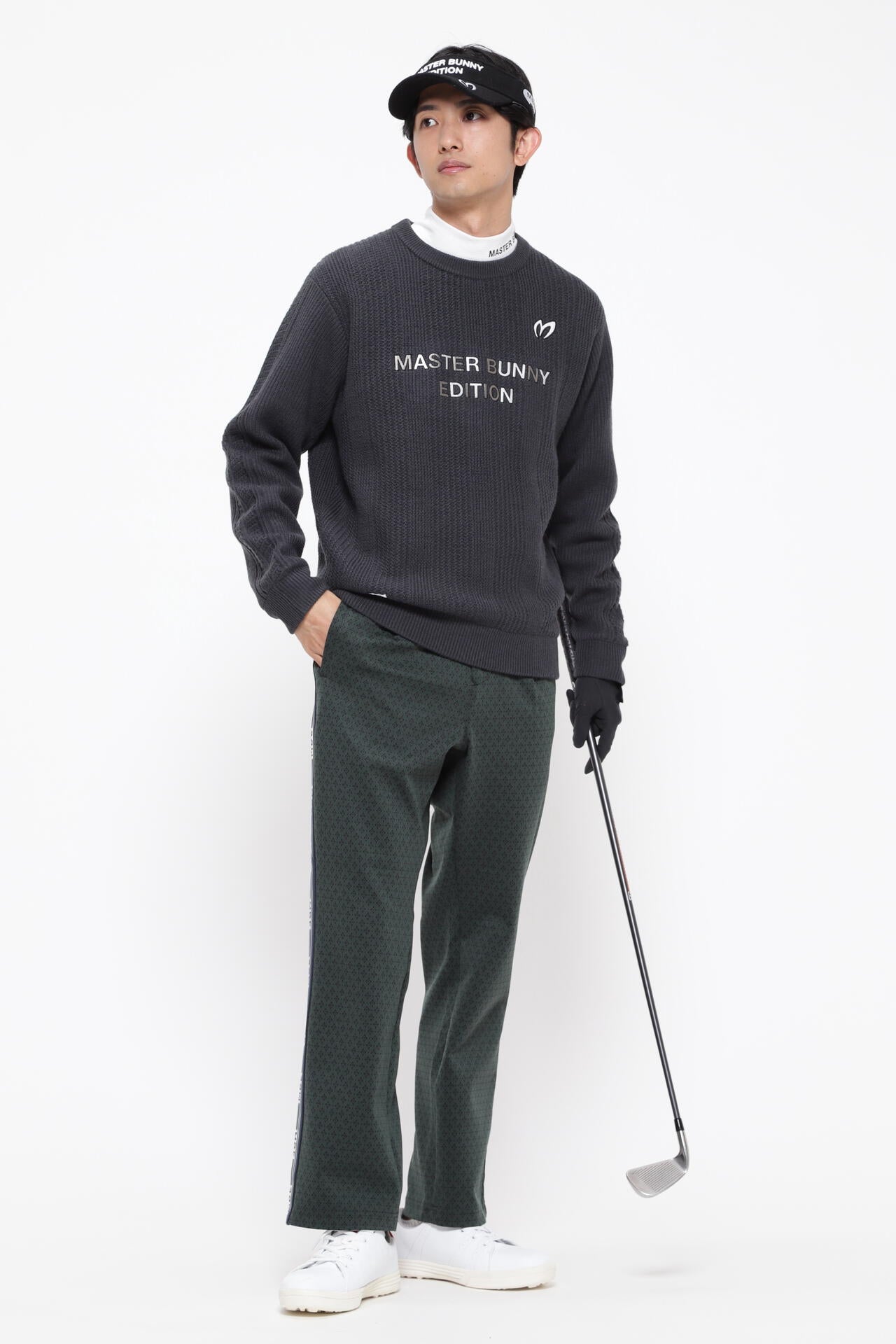 畔柄裏付き クルーネックニットプルオーバー | MASTER BUNNY