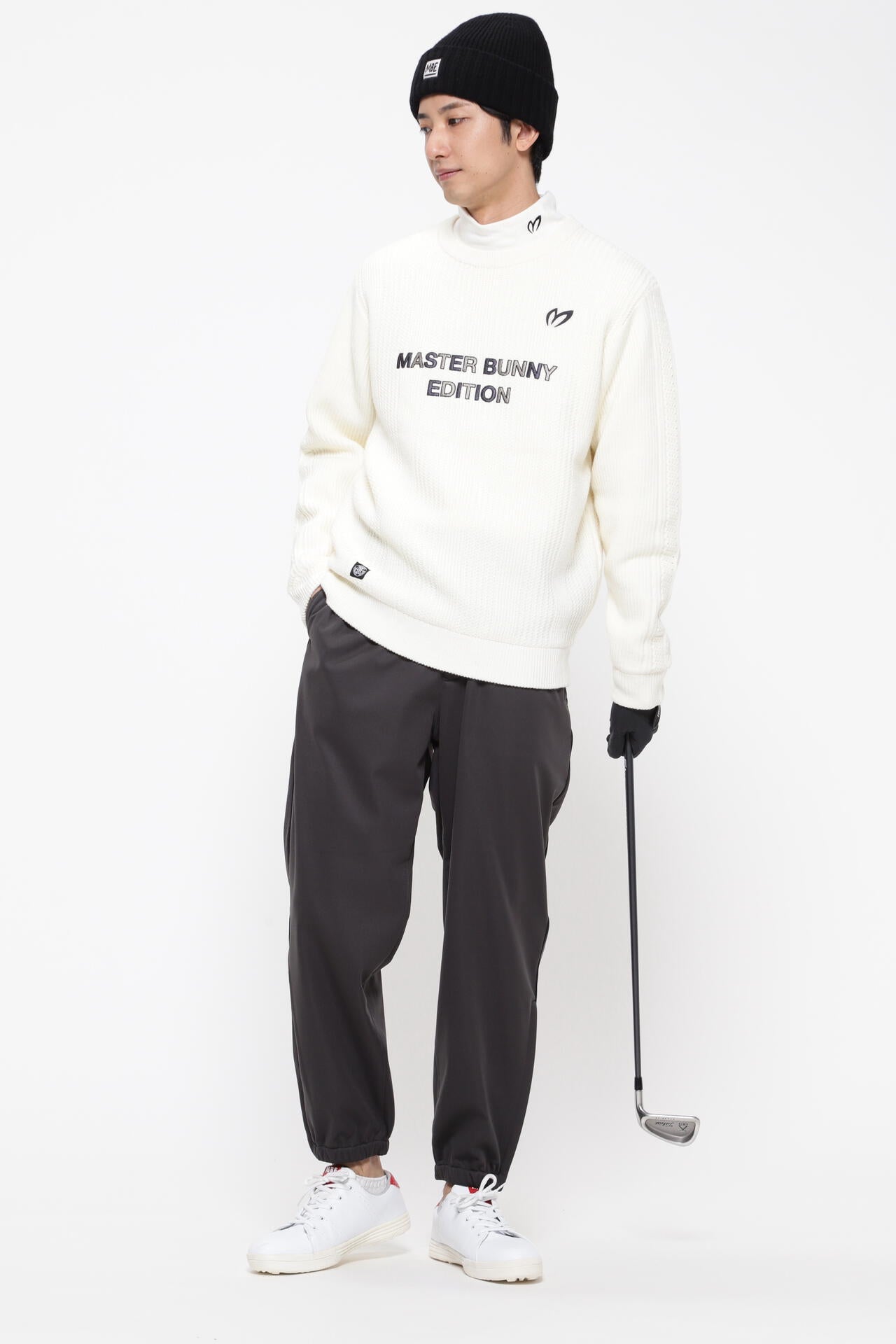 畔柄裏付き クルーネックニットプルオーバー | MASTER BUNNY