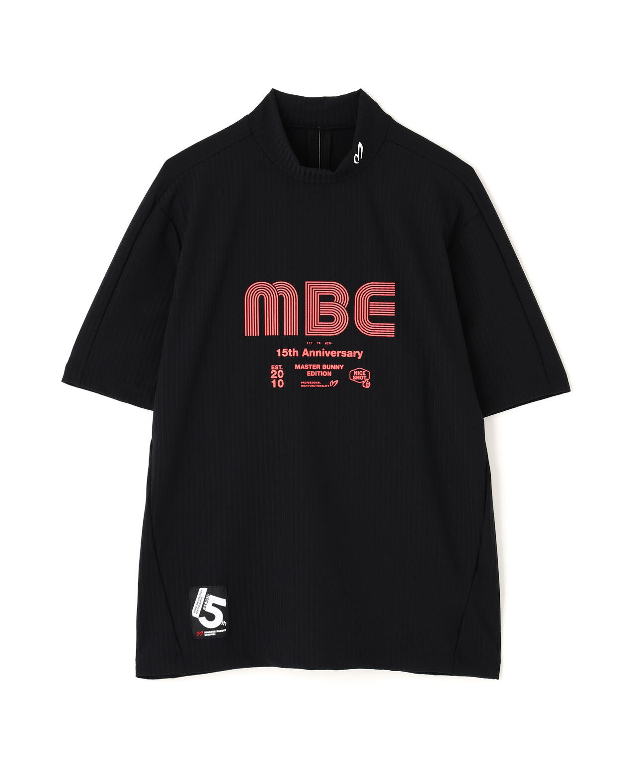 75dフルダルサッカーストライプ半袖ハイネックカットソー