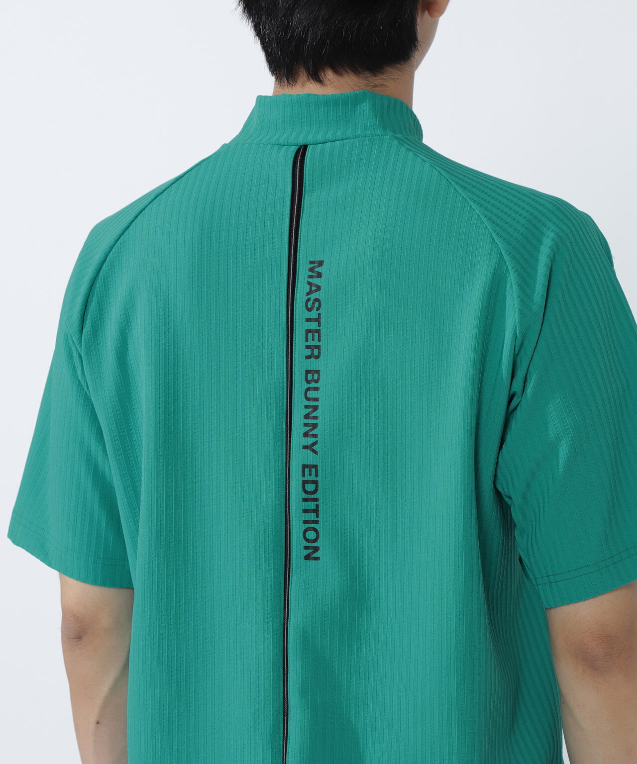 75dフルダルサッカーストライプ半袖ハイネックカットソー | MASTER