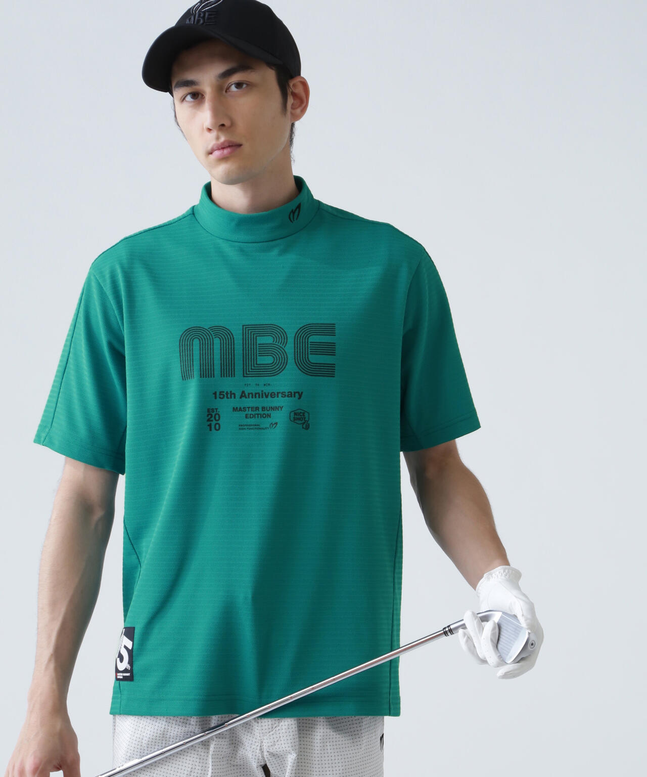 75dフルダルサッカーストライプ半袖ハイネックカットソー