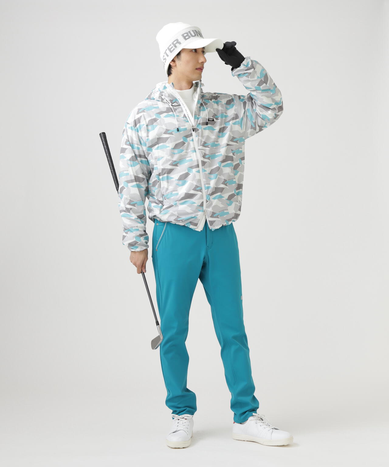 迷彩プリントフーディブルゾン