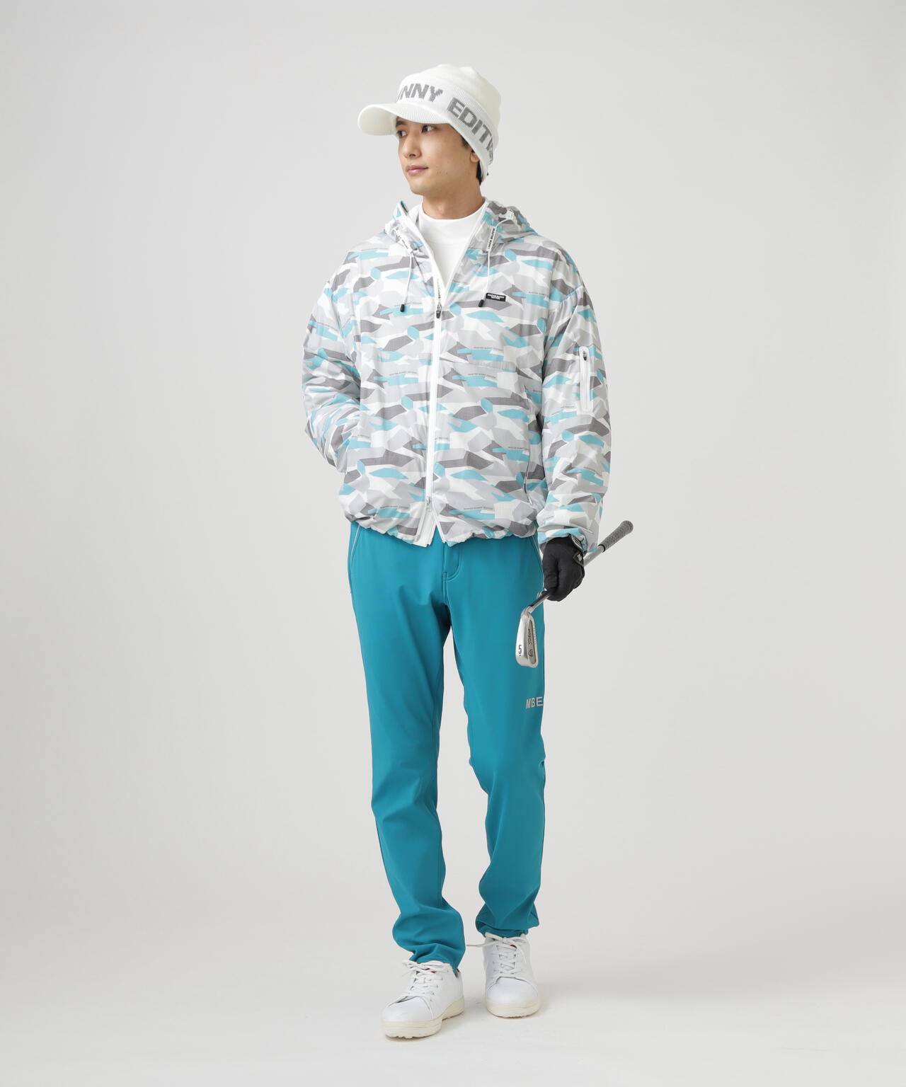 迷彩プリントフーディブルゾン