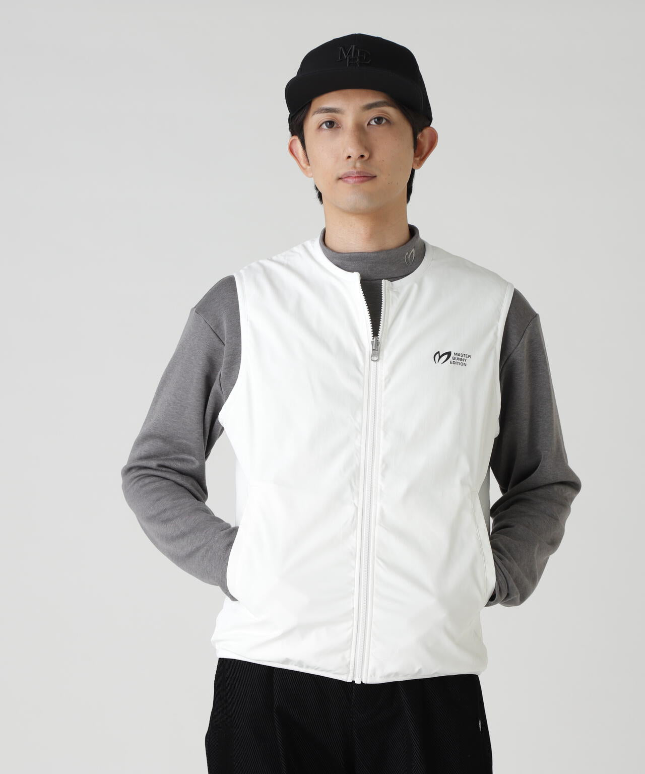 ストレッチリップストップ×高密度ツイル レイヤードブルゾン