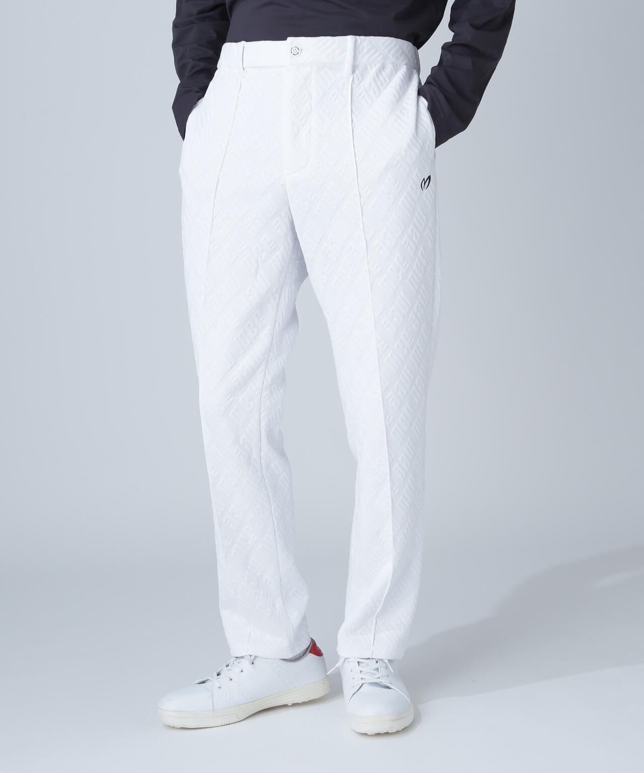 新品　マスターバニーエディション　パンツ　テーパード　ホワイト　ストレッチ　1 ロゴジャガードストレッチパンツ | MASTER BUNNY EDITION