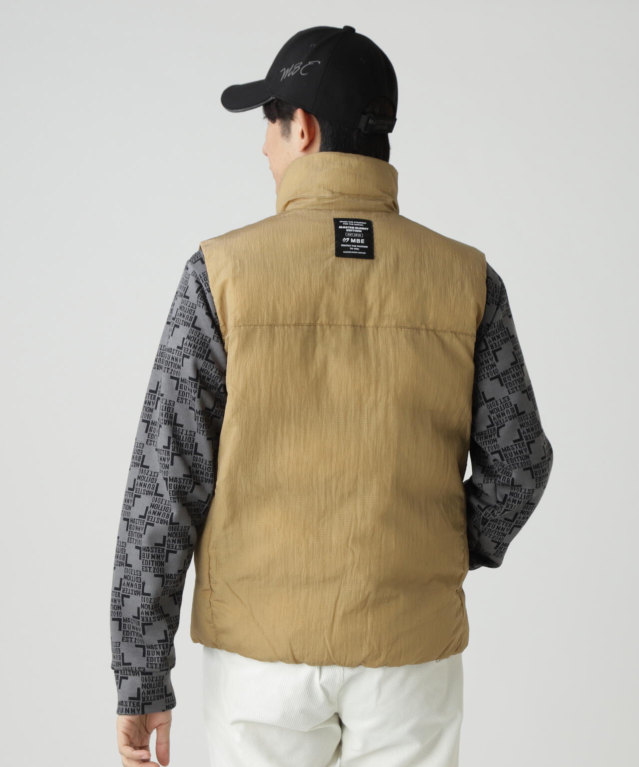 ナイロンリップ中綿フルジップベスト