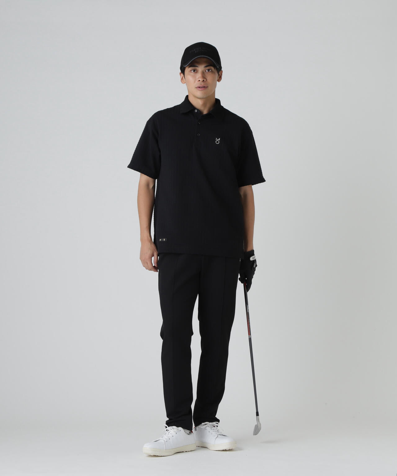 【上田桃子プロコラボカラーあり】千鳥凹凸ジャガード半袖ポロシャツ