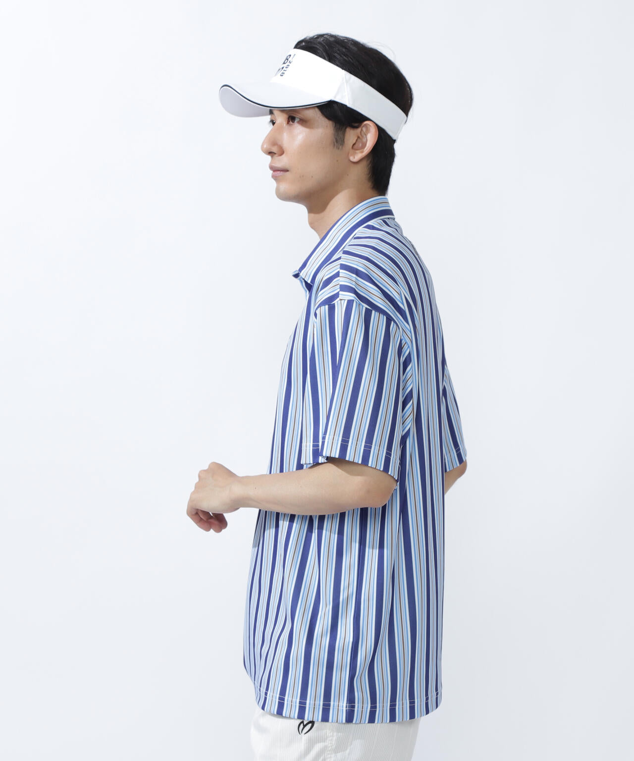 エアロクールピケマルチストライププリント半袖ポロシャツ