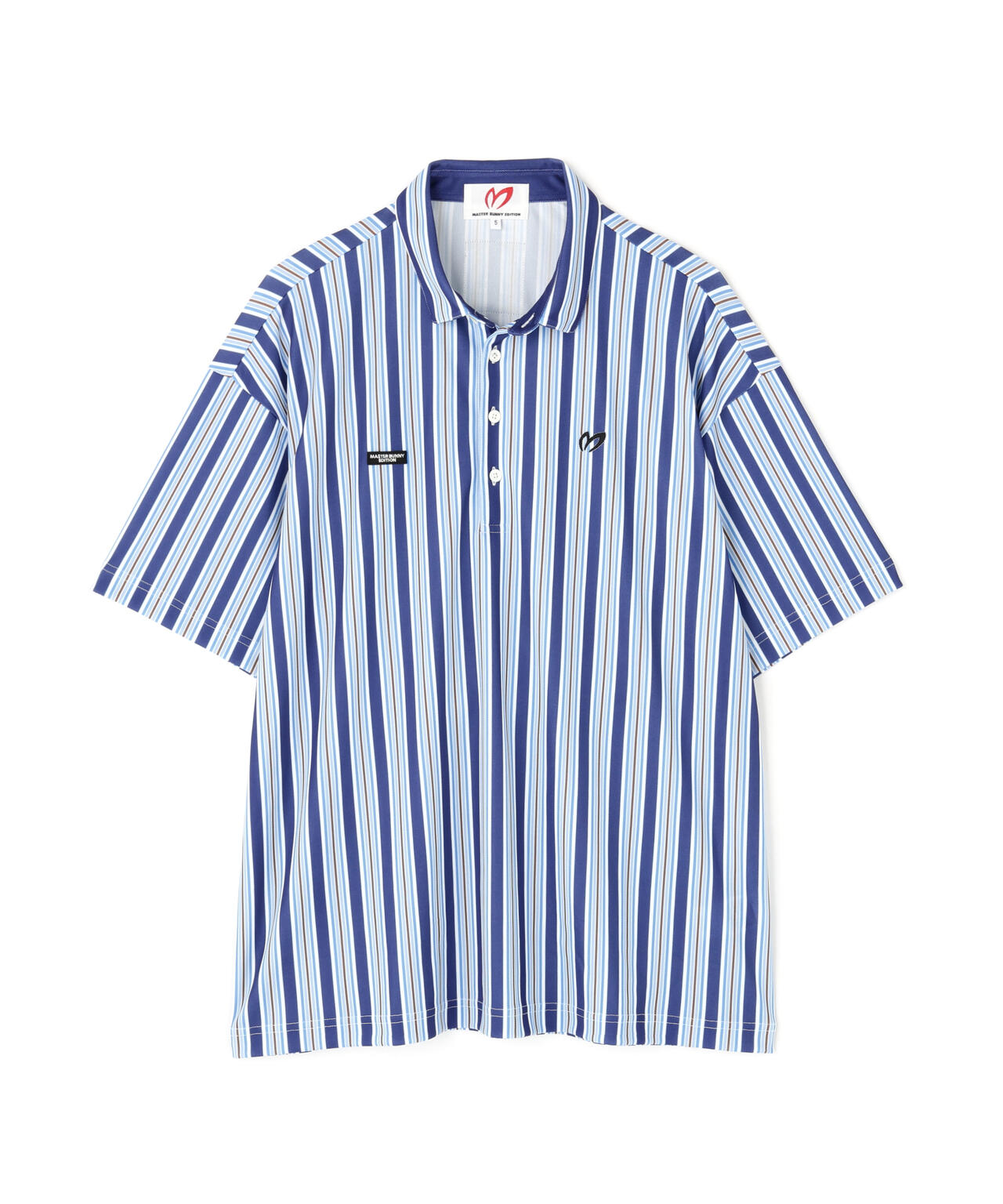 エアロクールピケマルチストライププリント半袖ポロシャツ