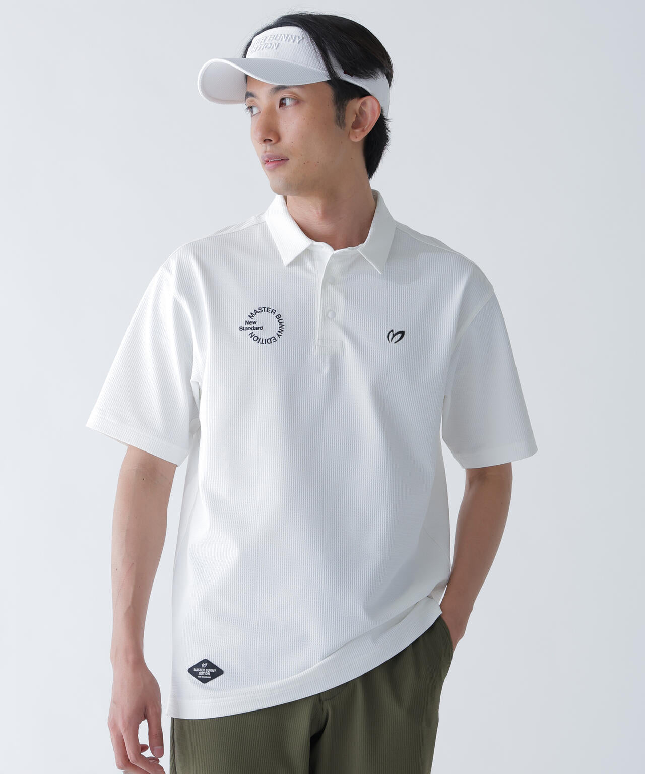 ストライプサッカー4WAYストレッチ半袖ポロシャツ