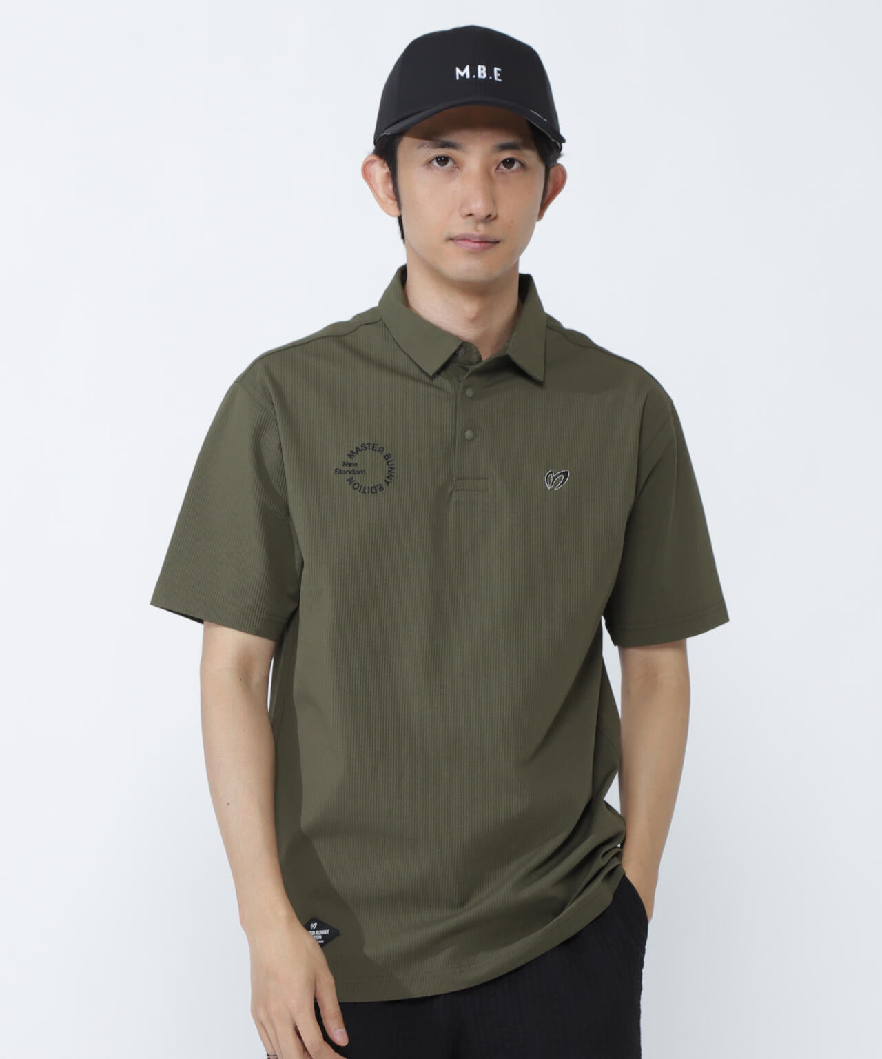 ストライプサッカー4WAYストレッチ半袖ポロシャツ