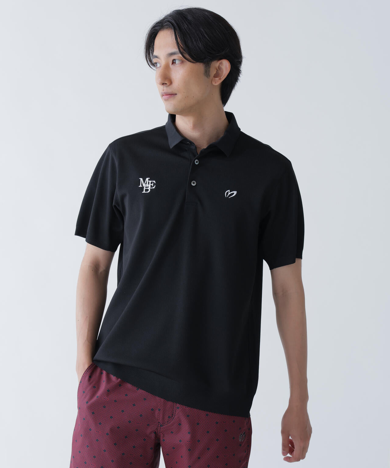 ハニカムリブスタート半袖ポロシャツ