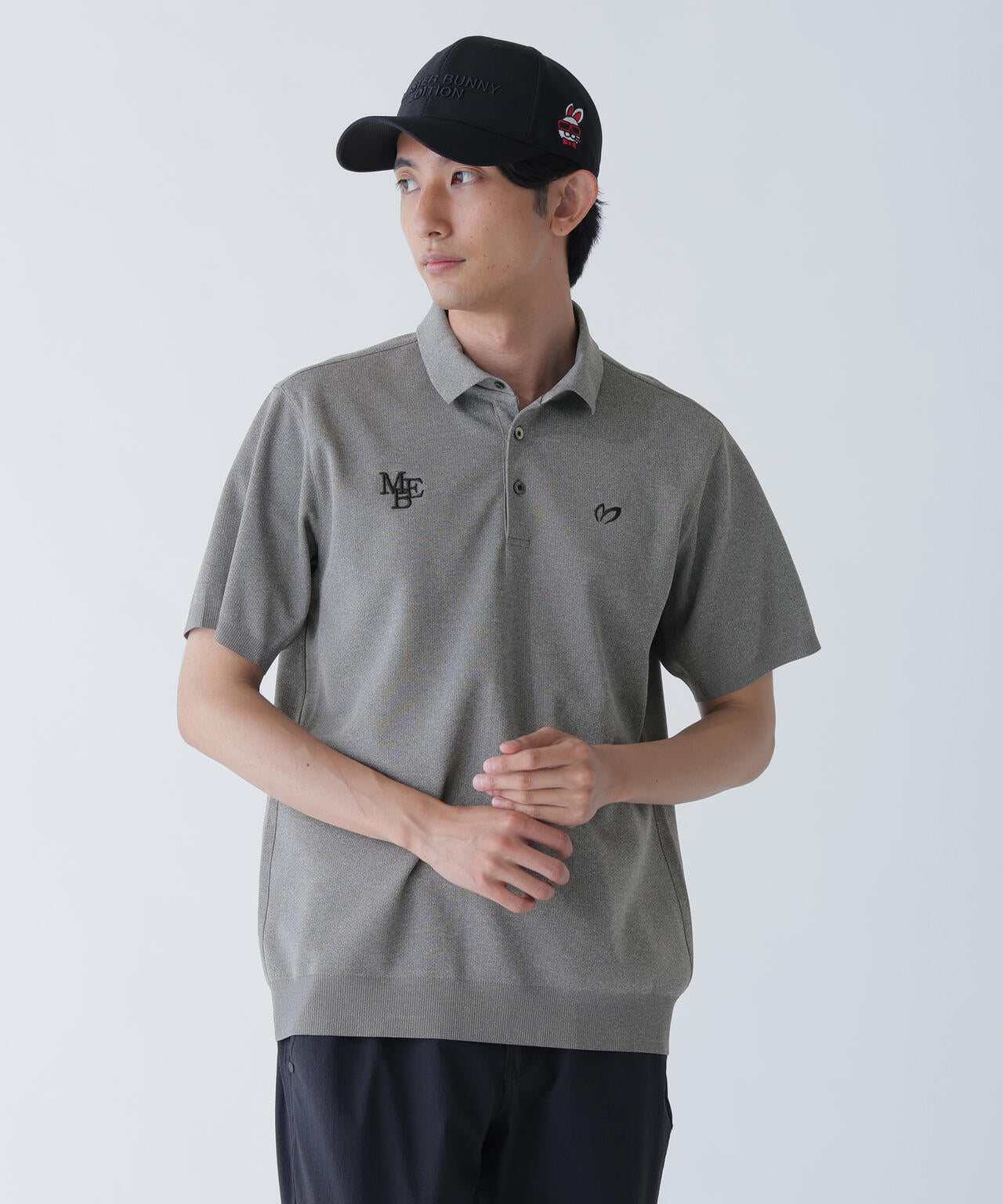 ハニカムリブスタート半袖ポロシャツ