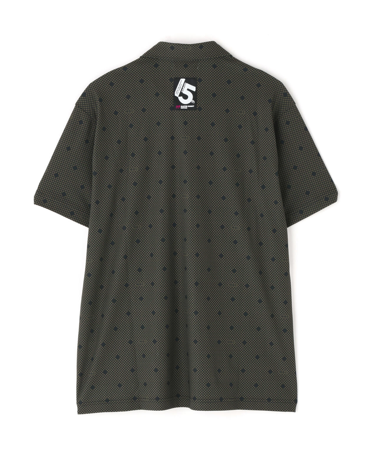 メッシュトリコットプリント半袖ポロシャツ