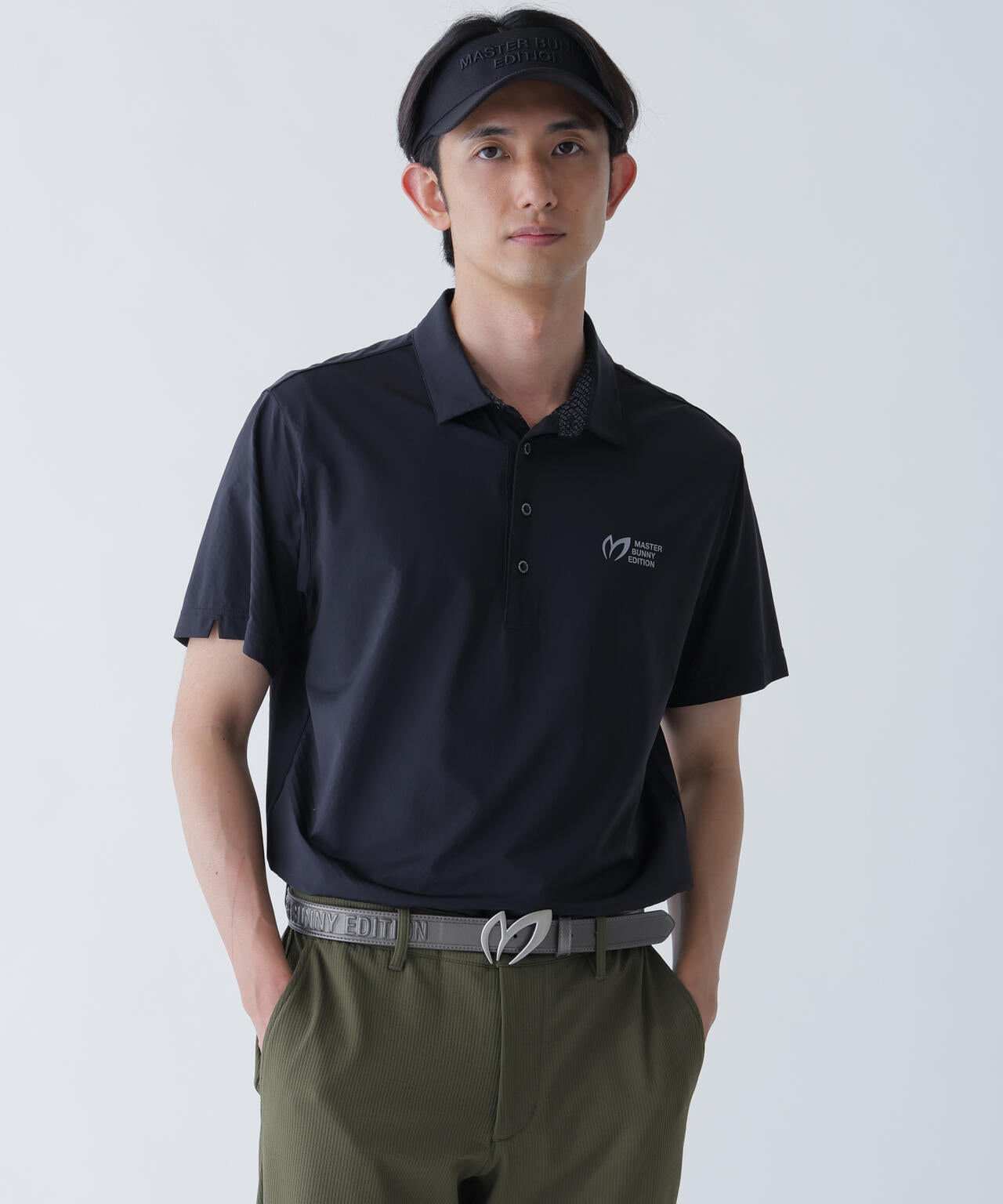 クロスミントサークルジャガード半袖ポロシャツ