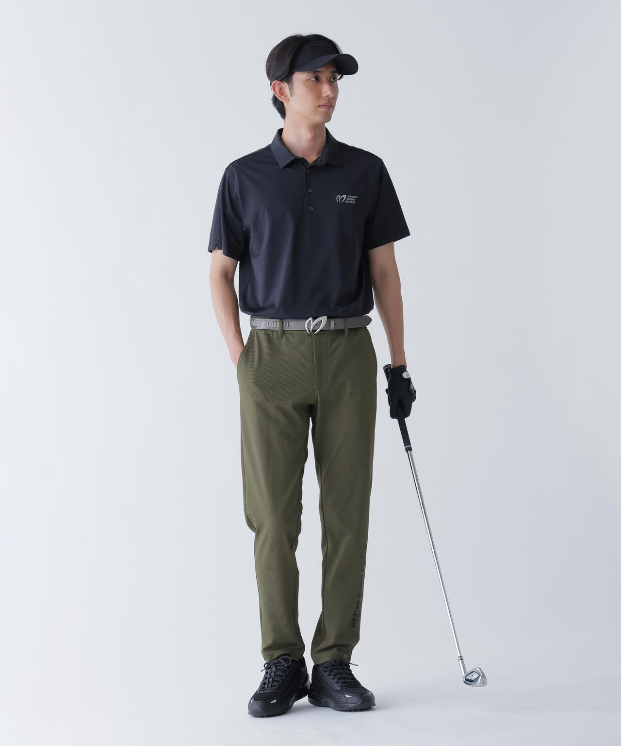 クロスミントサークルジャガード半袖ポロシャツ