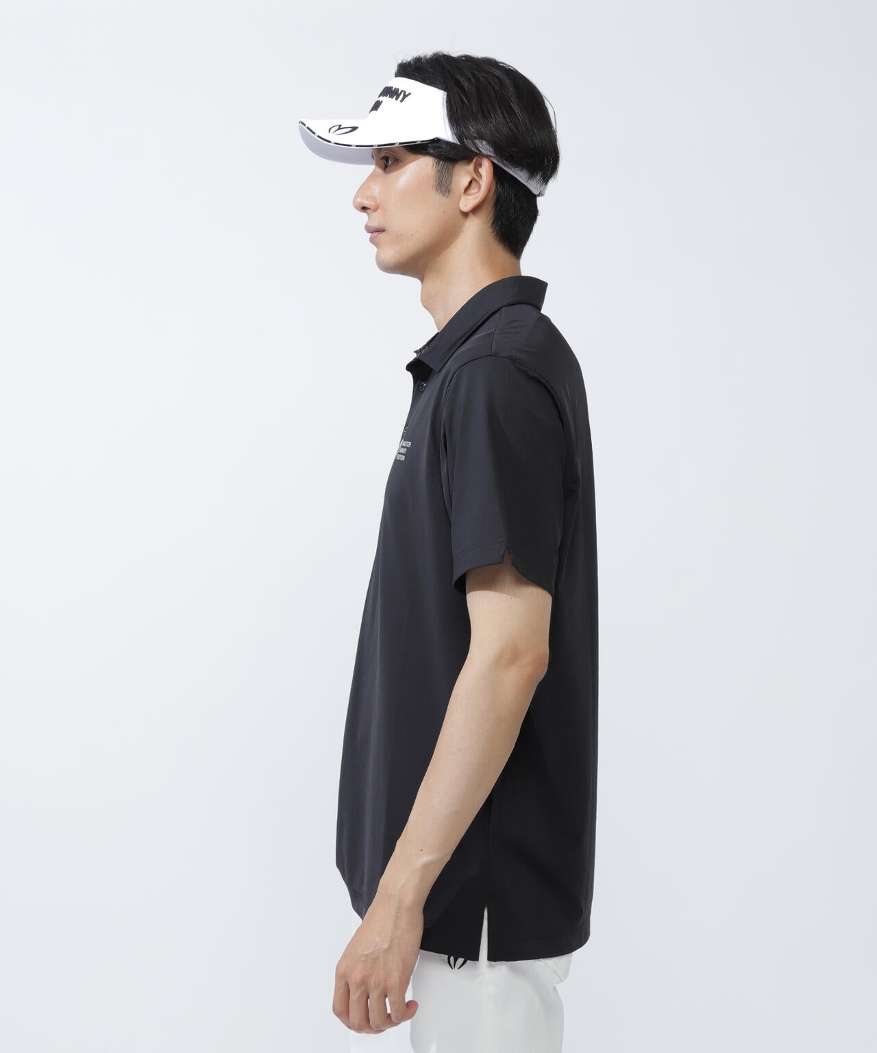 クロスミントサークルジャガード半袖ポロシャツ