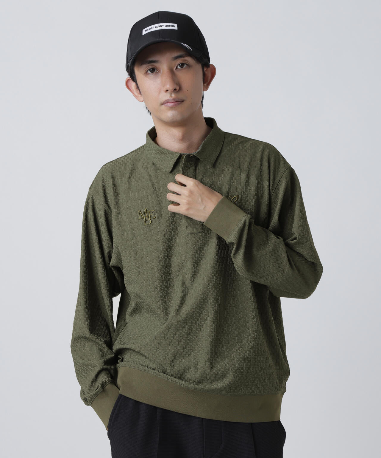 リンクスロゴジャガード長袖ポロシャツ | MASTER BUNNY EDITION