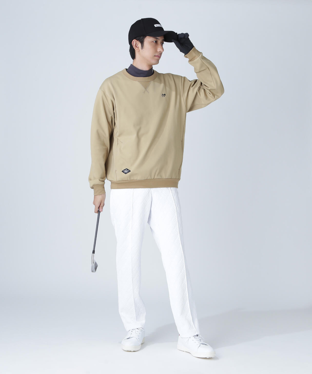 起毛トリコットクルーネックプルオーバー