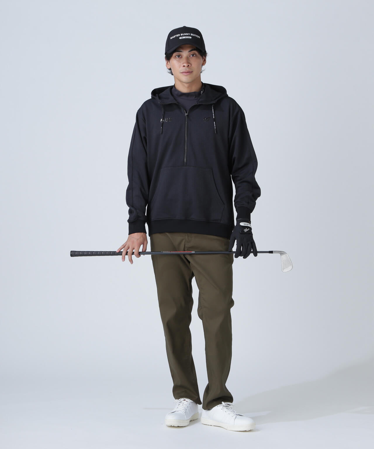 幾何学柄ジャガードフーディプルオーバー