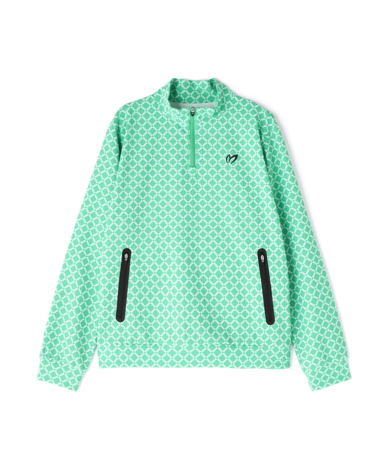 SPXカラミメッシュMBEボックスプリント ハーフジップアップカットソー