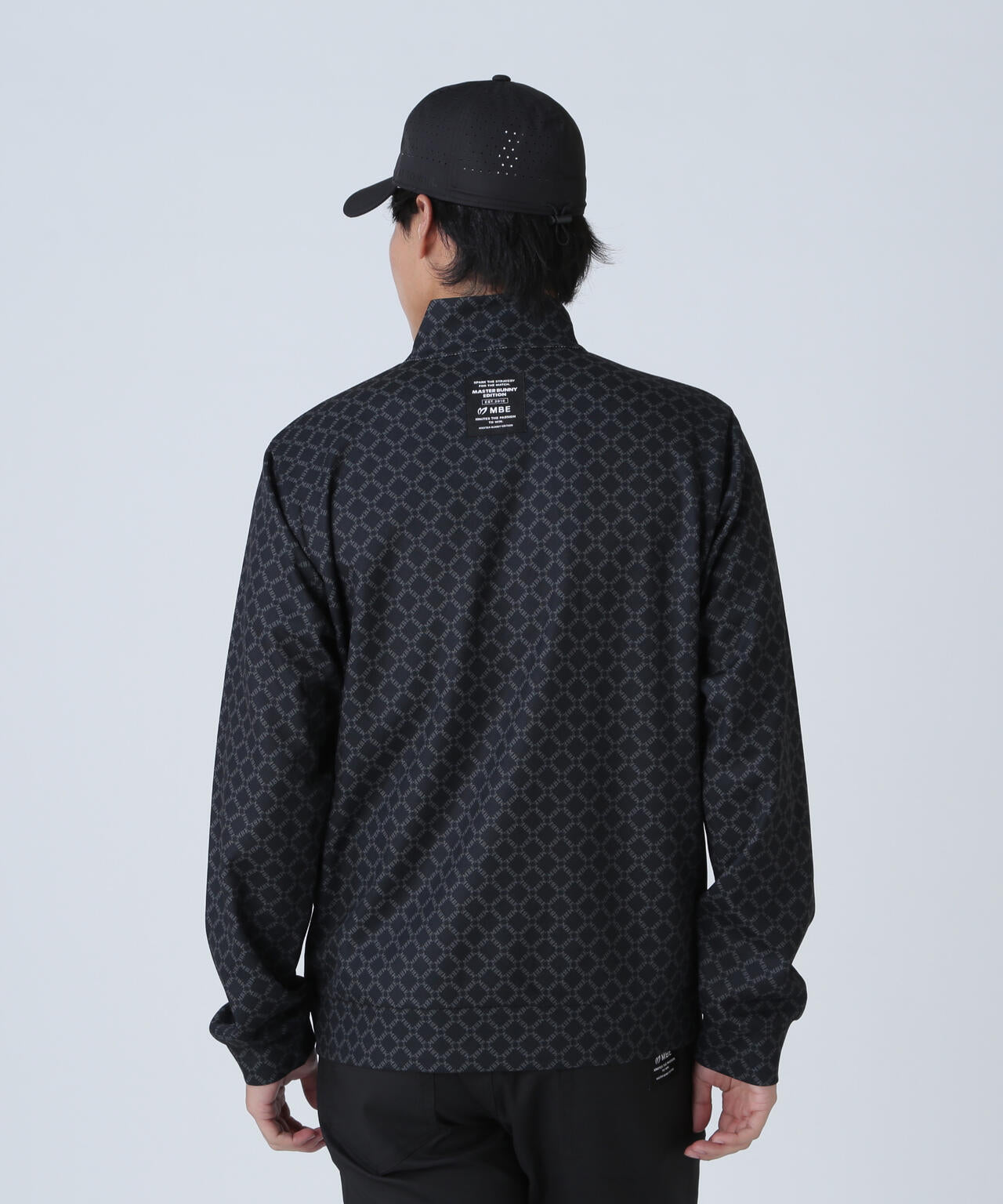 SPXカラミメッシュMBEボックスプリント ハーフジップアップカットソー