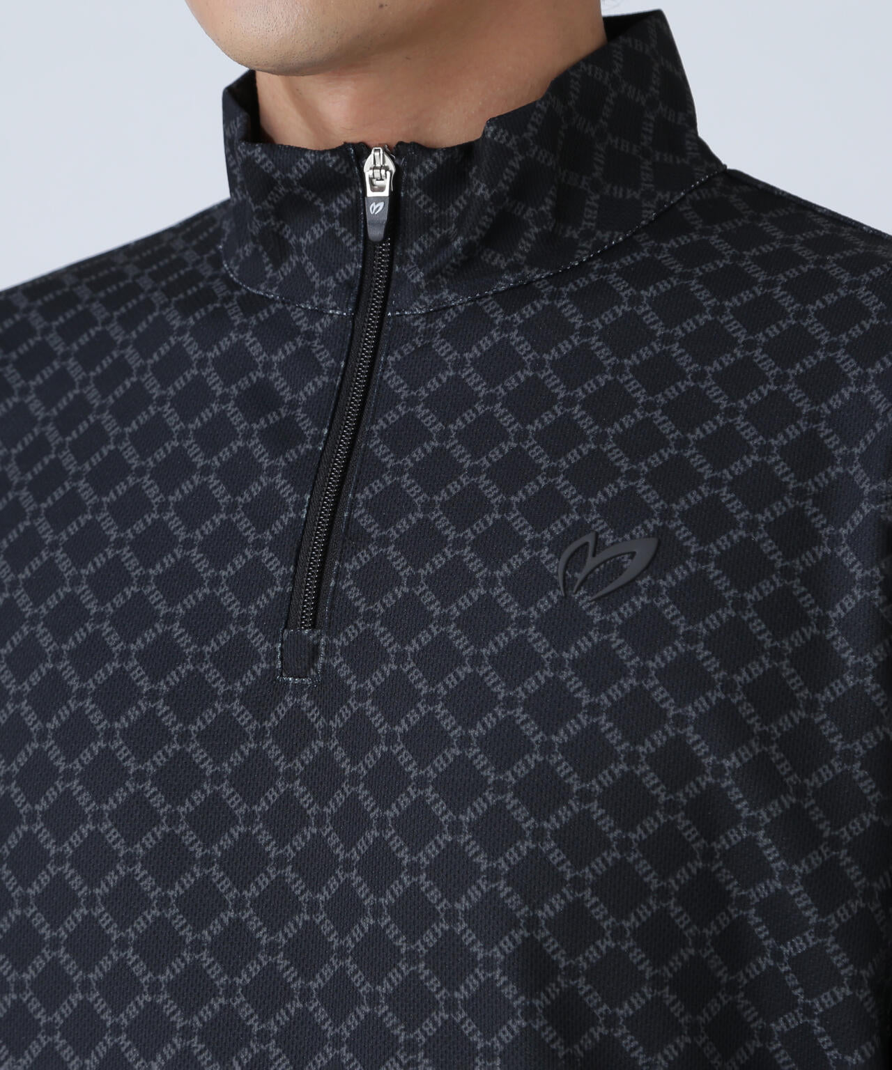 SPXカラミメッシュMBEボックスプリント ハーフジップアップカットソー