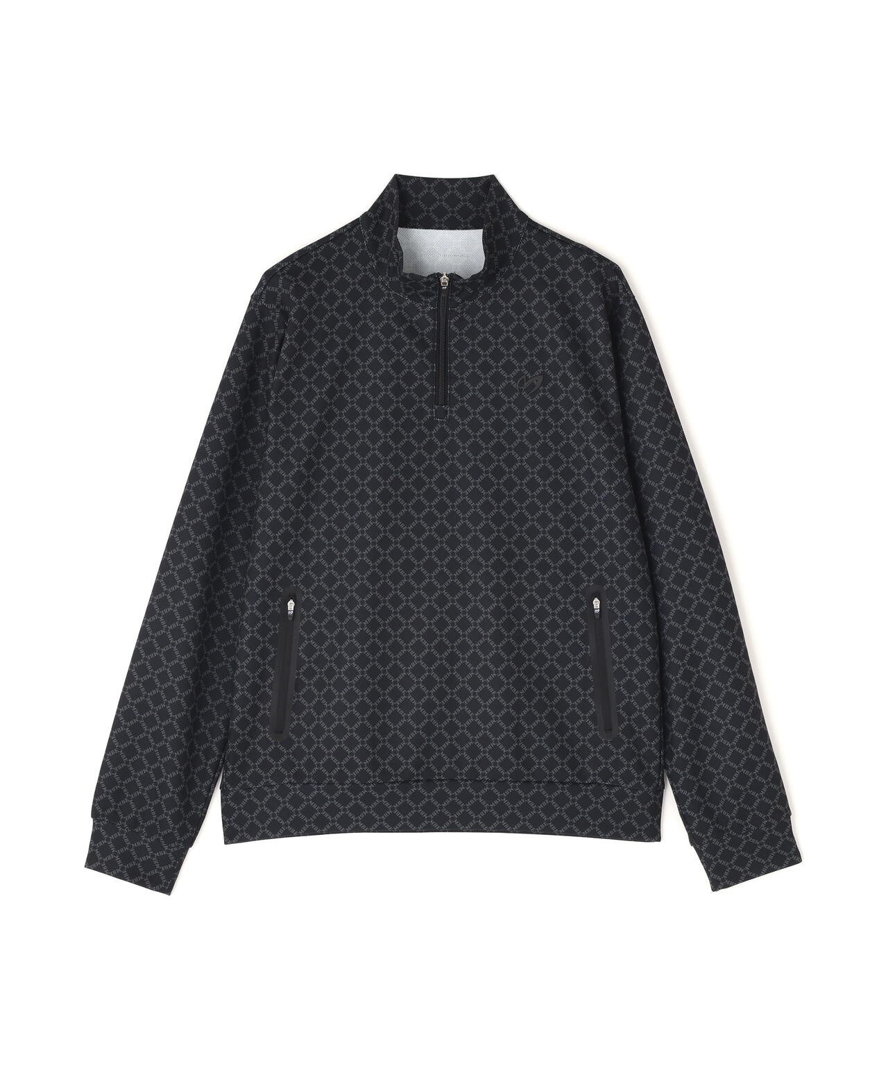 SPXカラミメッシュMBEボックスプリント ハーフジップアップカットソー