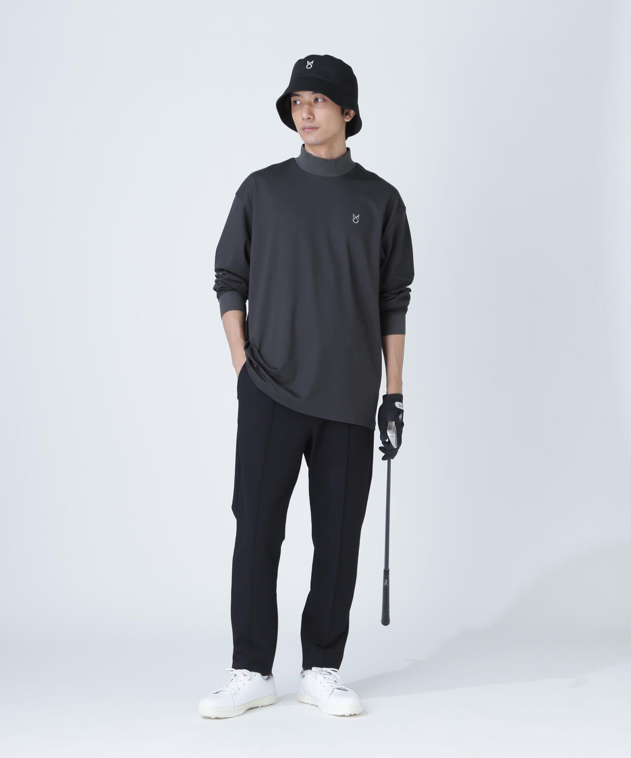 【上田桃子プロコラボカラーあり】Shine Ry/Nyストレッチポンチ長袖ハイネックカットソー