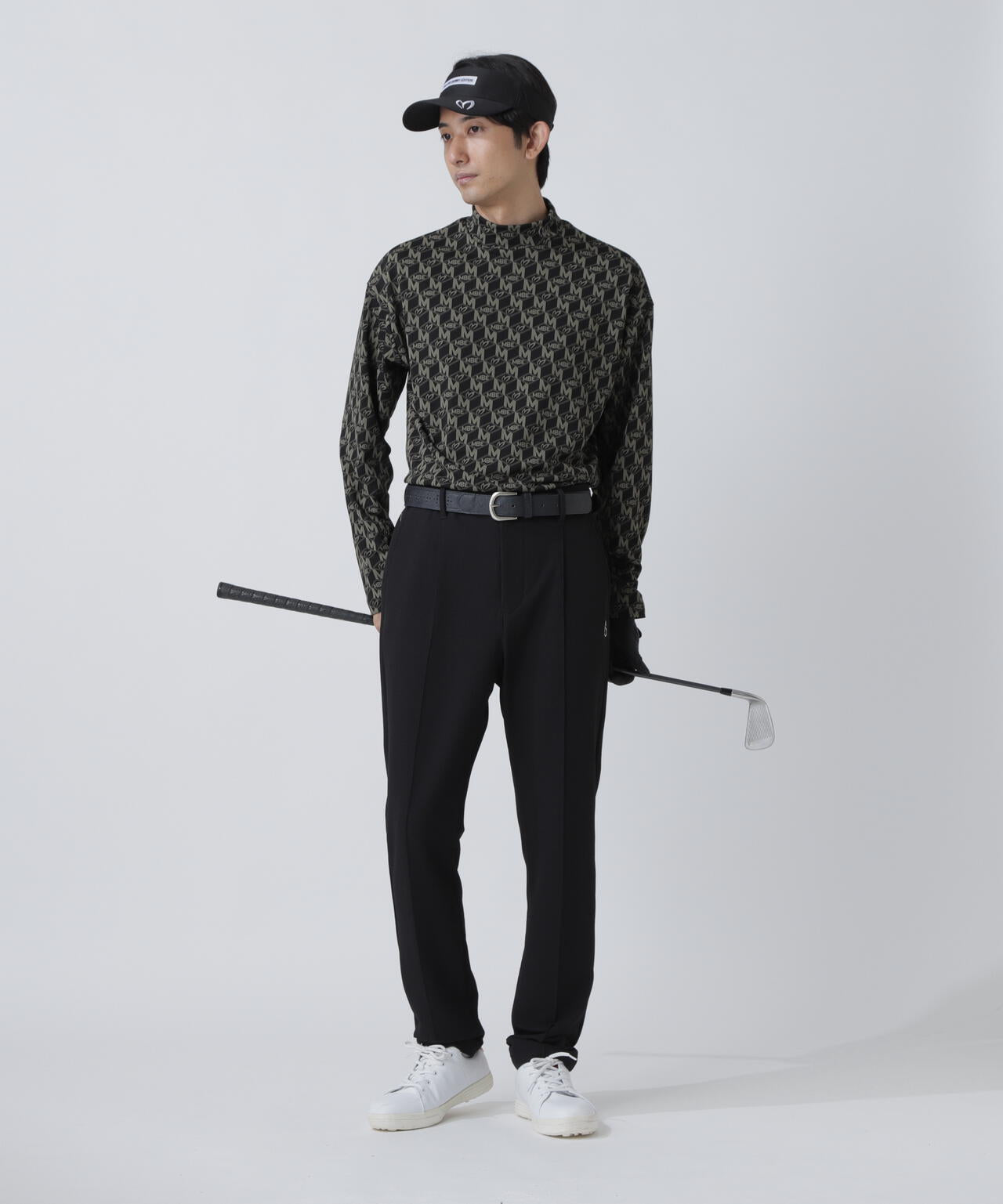 【美品】MASTER BUNNY EDITION ハイネック モックネック 5 エコブルーMキューブジャガード長袖ハイネックカットソー | MASTER