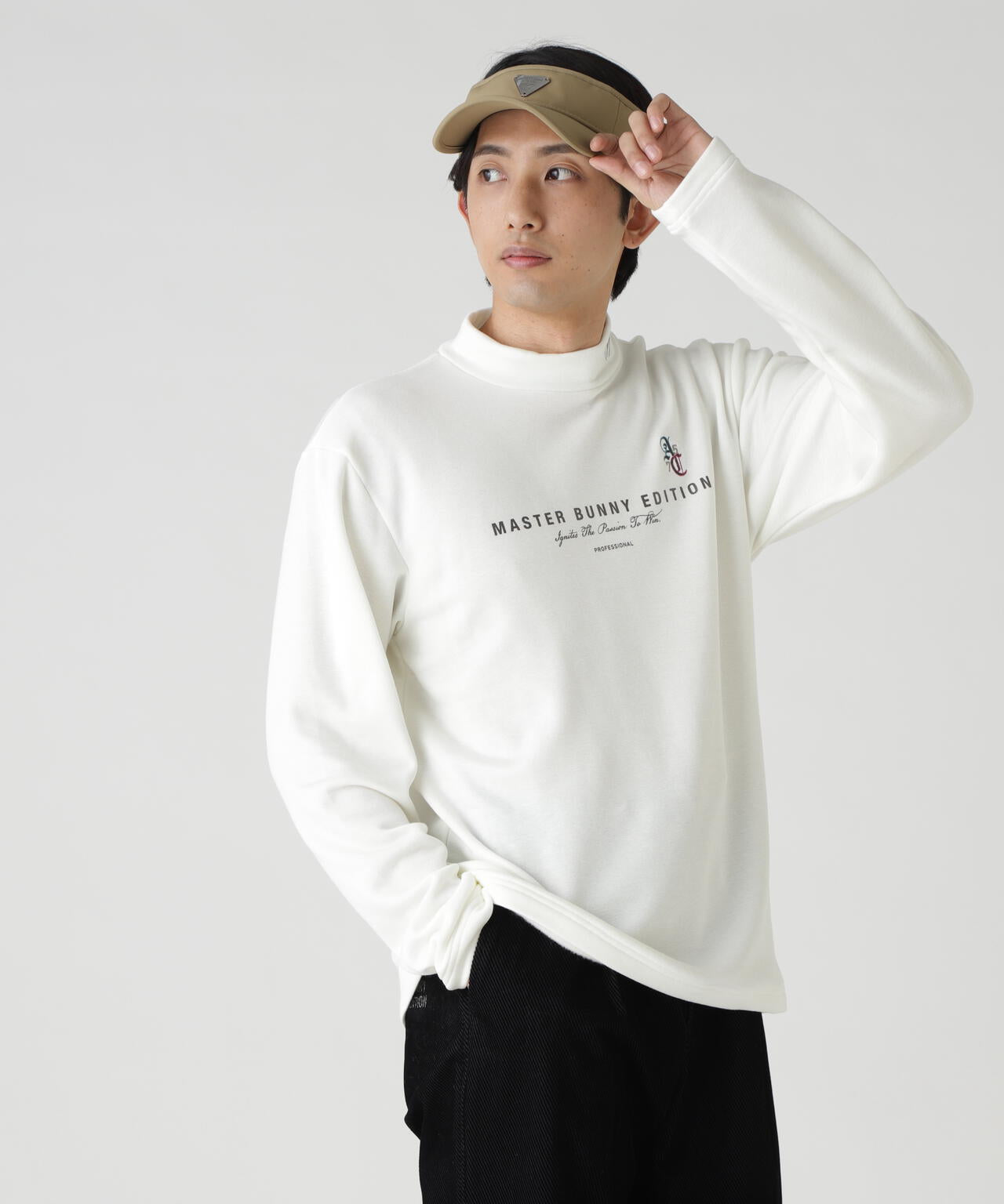 【岩井ツインズコラボカラーあり】スーパーストレッチ裏起毛長袖ハイネックカットソー