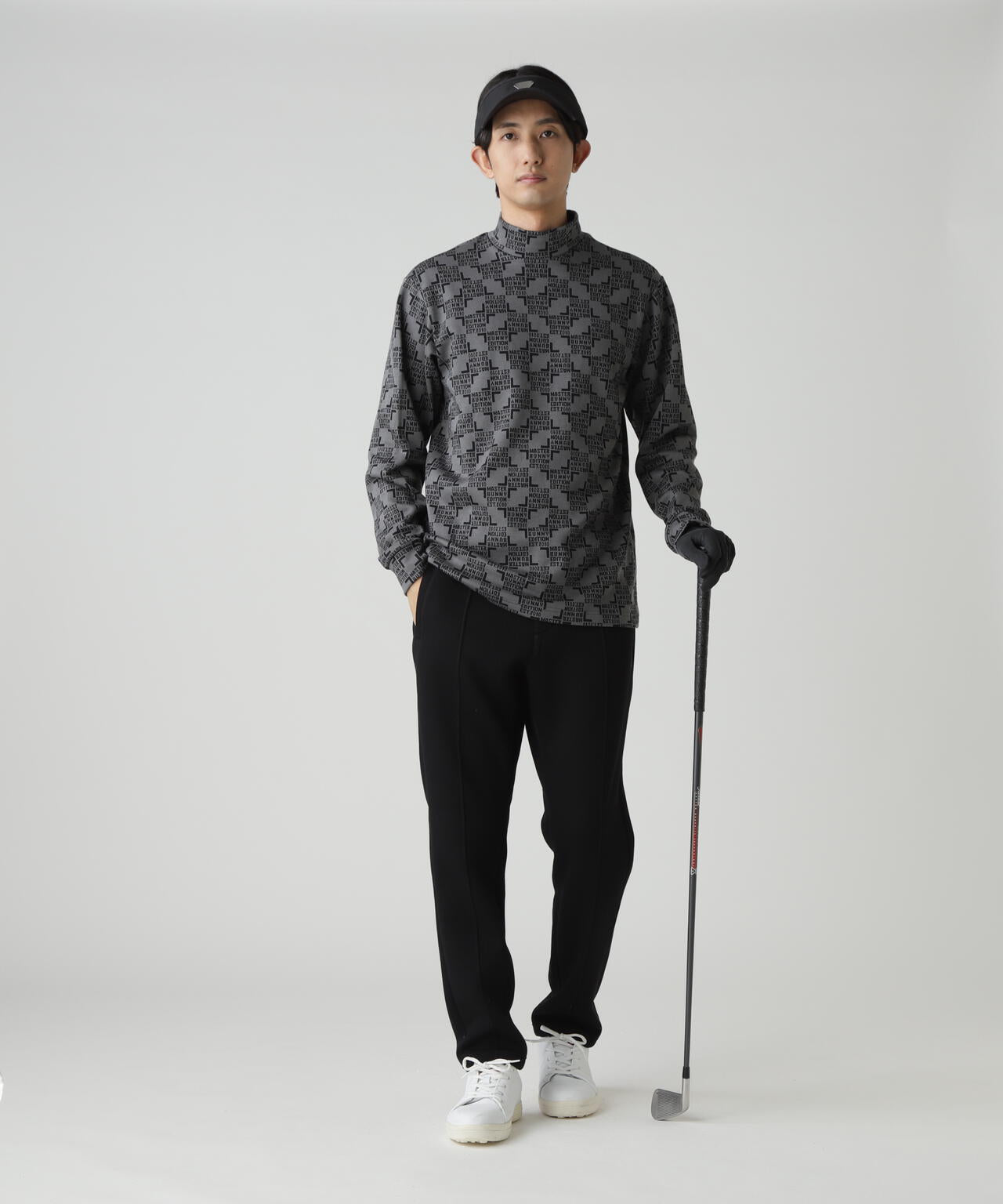 チェッカージャガード裏起毛長袖モックネックカットソー | MASTER