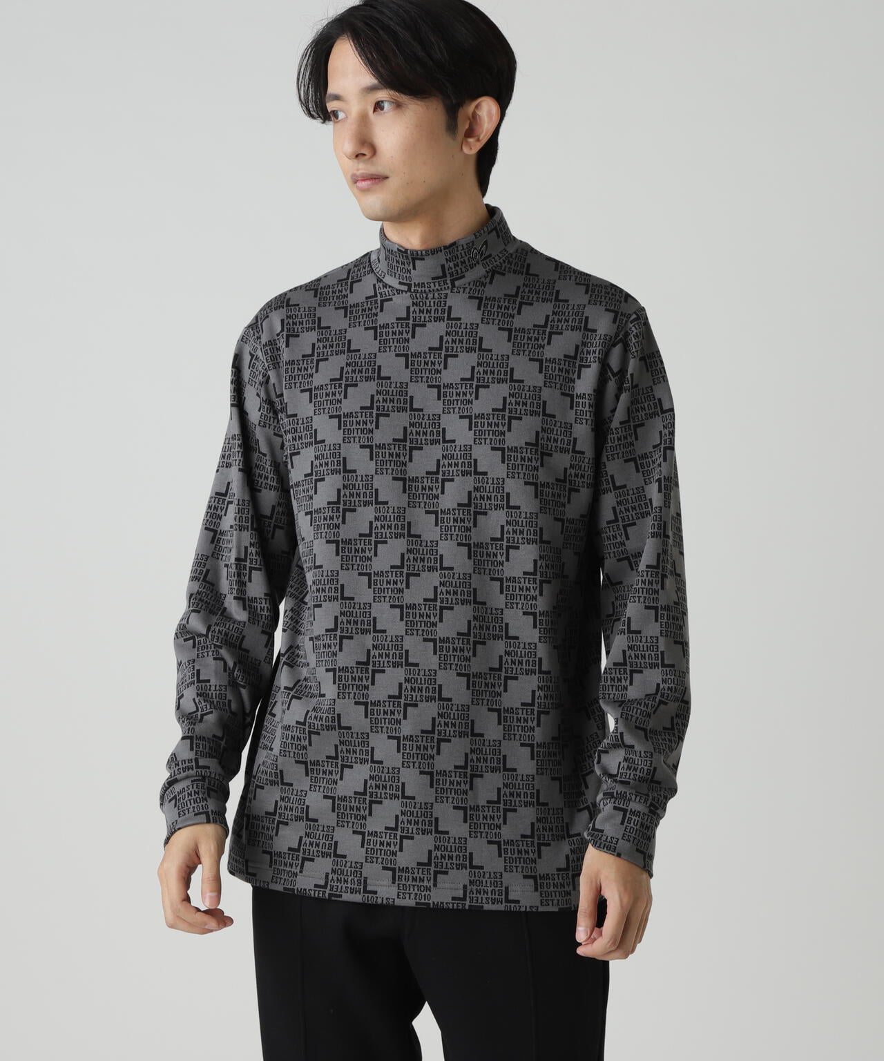 チェッカージャガード裏起毛長袖モックネックカットソー | MASTER