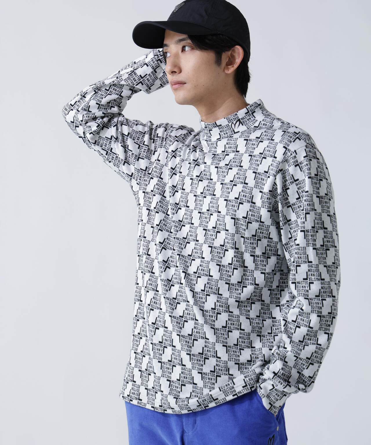 新品　マスターバニーエディション　長袖カットソー　シャギー　ボア　サイズ1 チェッカージャガード裏起毛長袖モックネックカットソー | MASTER