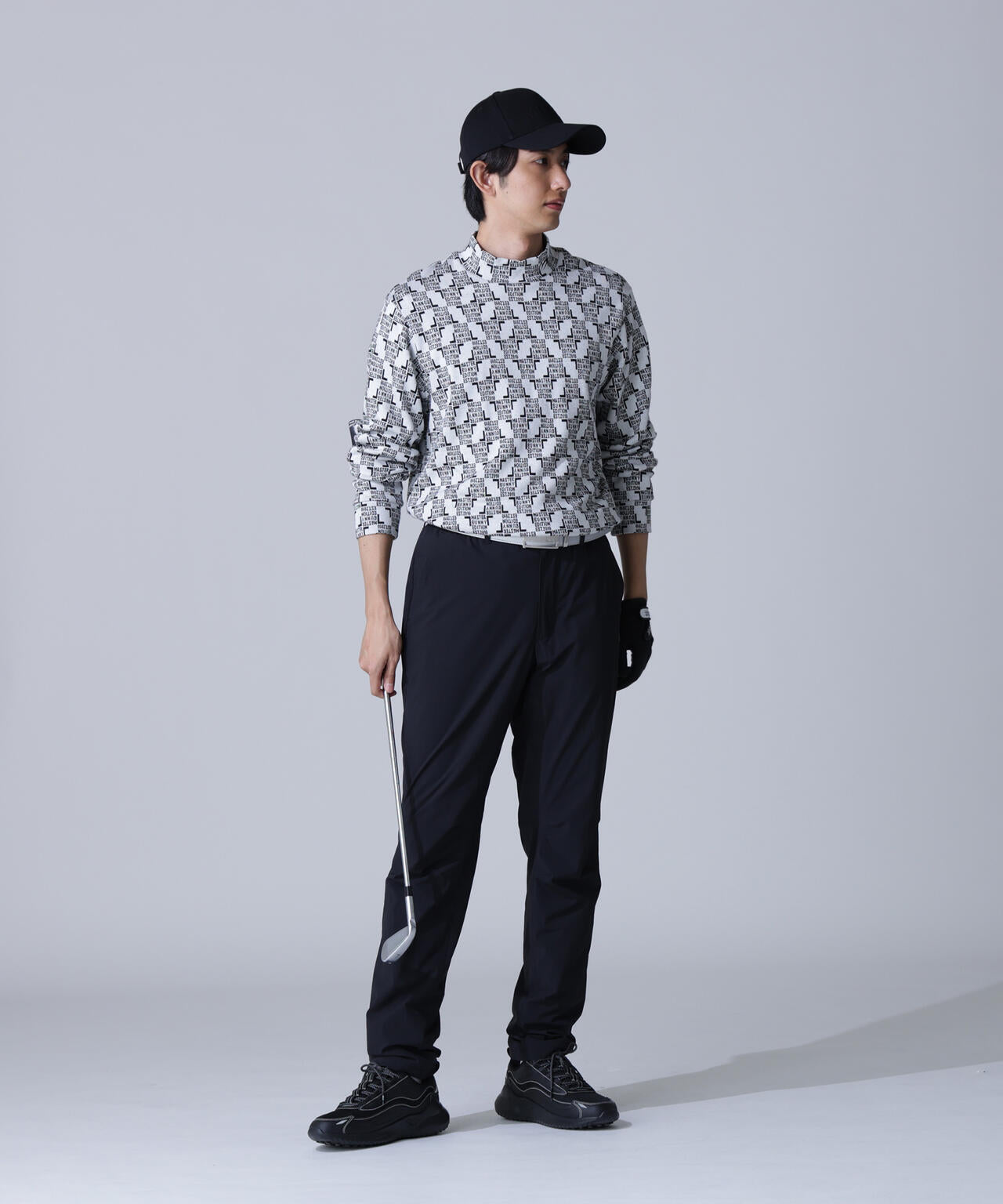 チェッカージャガード裏起毛長袖モックネックカットソー | MASTER