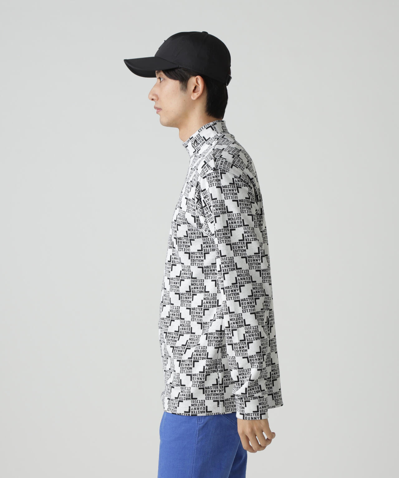 チェッカージャガード裏起毛長袖モックネックカットソー | MASTER