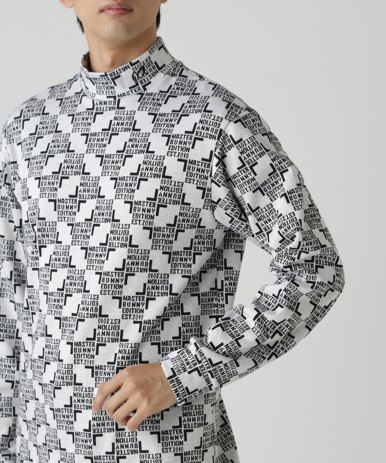 チェッカージャガード裏起毛長袖モックネックカットソー | MASTER