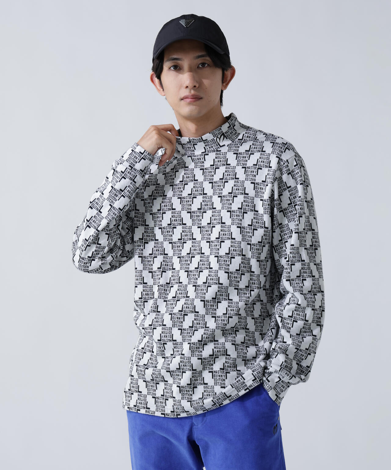新品　マスターバニーエディション　モックネック　長袖シャツ　カットソー　裏起毛 チェッカージャガード裏起毛長袖モックネックカットソー | MASTER