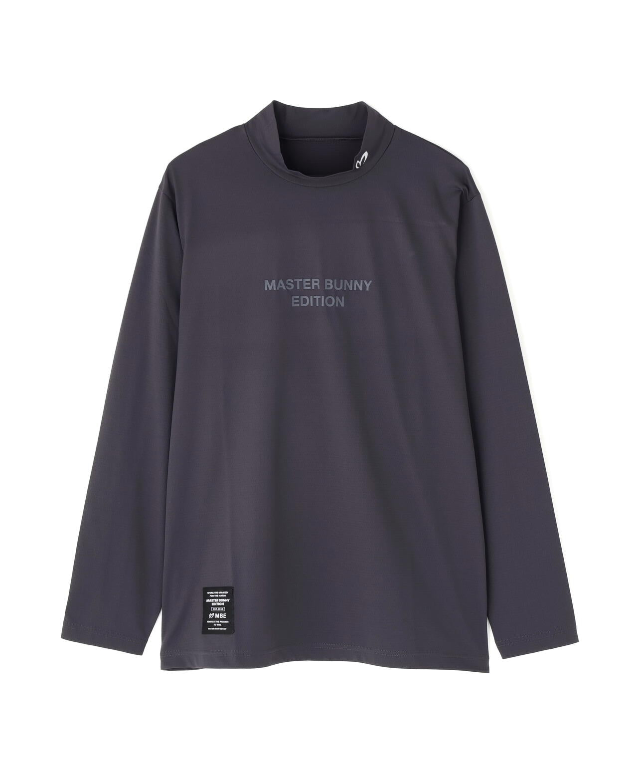【美品・大きめL】マスターバニーエディション　裏起毛モックネックニット　グレー ドット長袖ハイネックカットソー | MASTER BUNNY EDITION（マスター