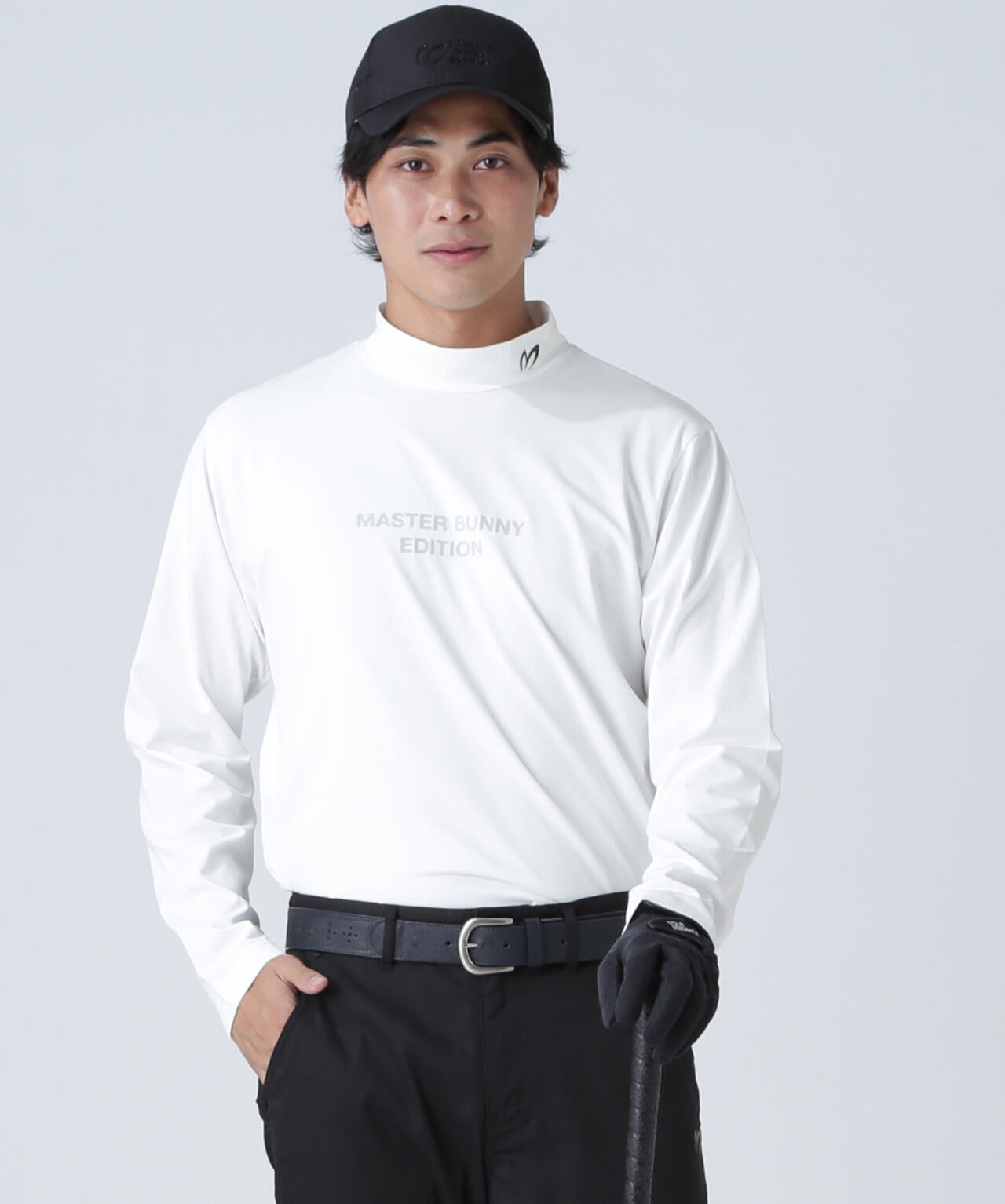 ドット長袖ハイネックカットソー