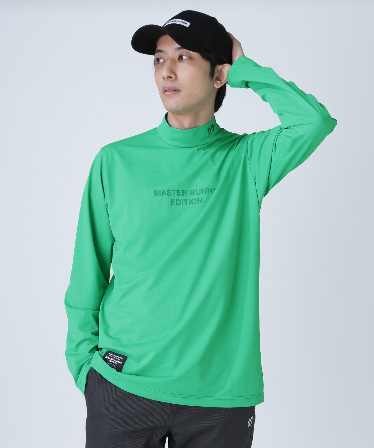 ドット長袖ハイネックカットソー