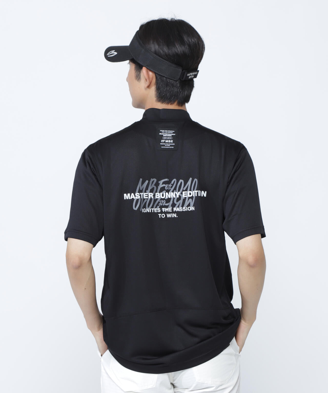 ベアメッシュ半袖モックネックカットソー